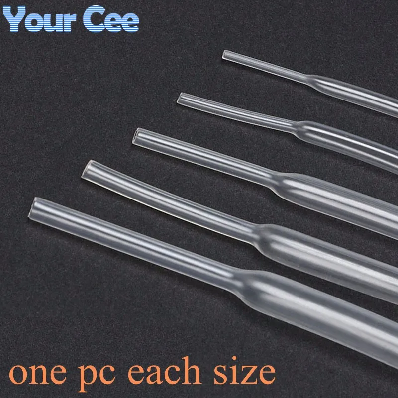 Heat Shrink Tube Shrinkable Sleeve Heatshrink Tubing Insulation Wire Cable 600V Clear Color 9pc Each Size 2 to 10MM