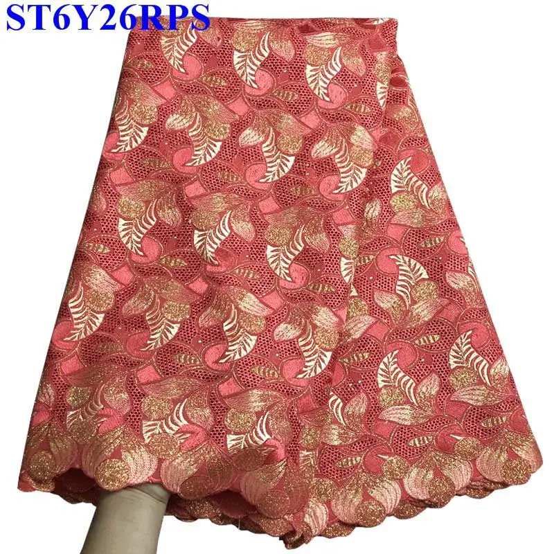 

Peach Nigerian Lace fabrics 2018 African Swiss Voile Lace High Quality Swiss Voile Lace in Switzerland For Party dress RE002