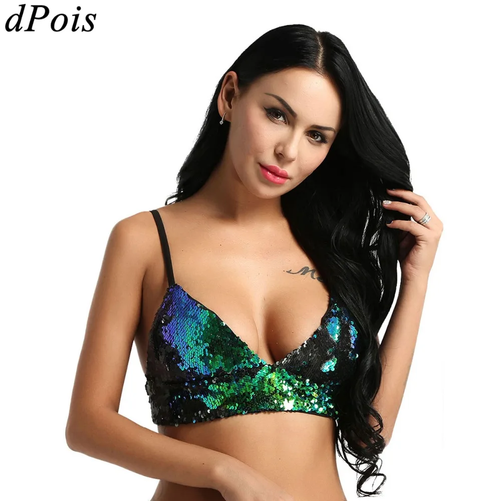 

Bikini Tops for Women Removable Pad Bikini Top Sexy Bra Swimwear Bathing Suit Bras Woman Raves Dances Clubwear Disco Crop Tops