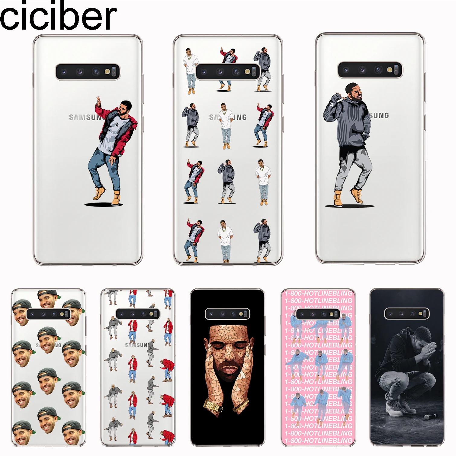 ciciber Cover For Samsung Galaxy S9 S8 S7 S6 Edge Plus S10 S10e S10+ Phone Case Note 10 9 8 5 4 3 TPU Drake Capa |