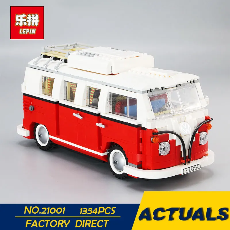 

LEPIN 21001 1354Pcs Technic Series Volkswagen T1 Camper Van Model Building Kits Set Bricks Toys Compatible 10220