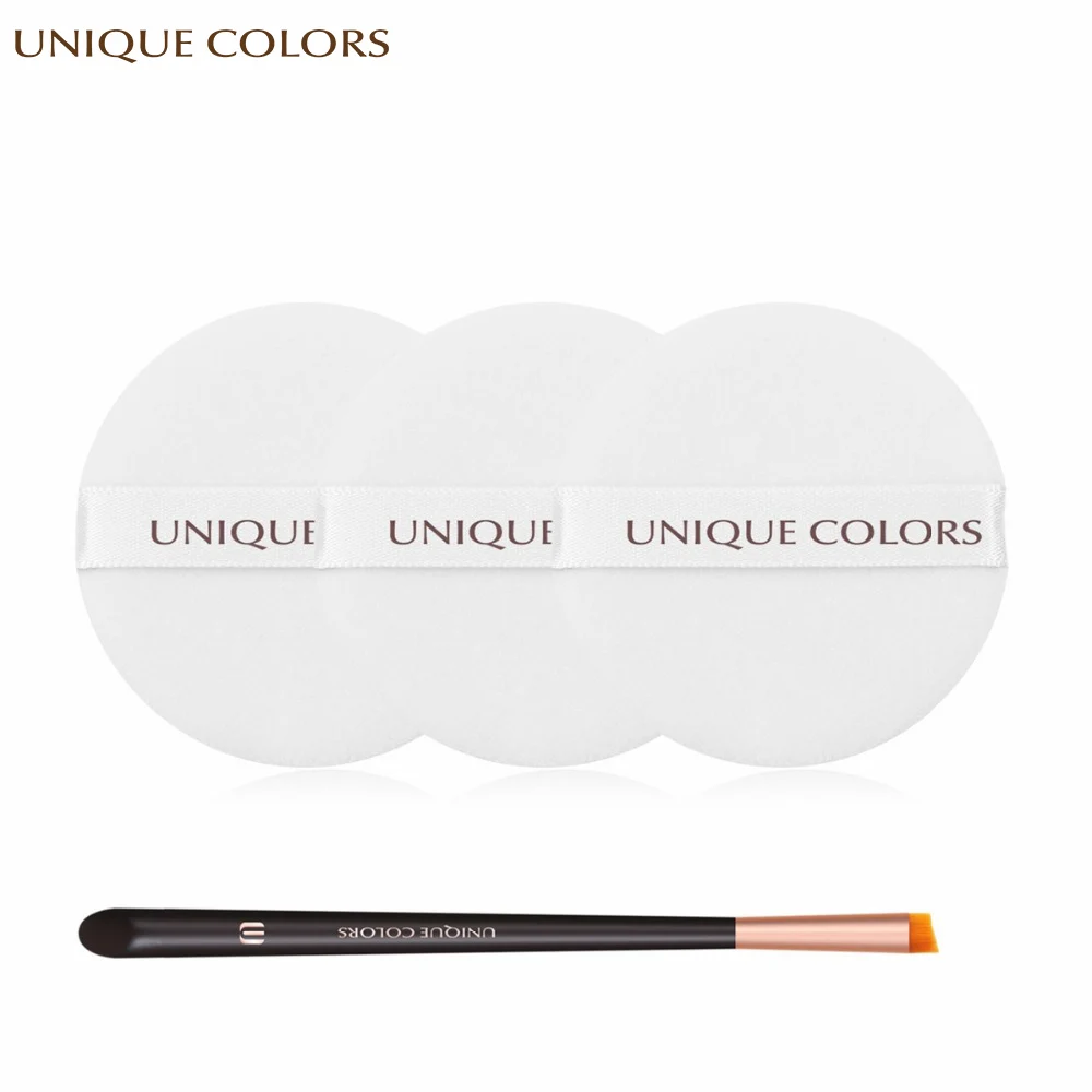 

4Pcs Makeup Sponge Set 3Pcs Powder Puff For Facial Foundation Powder Cosmetics Tool With 1Pcs Eyebrow Eye Angled Makeup Brush