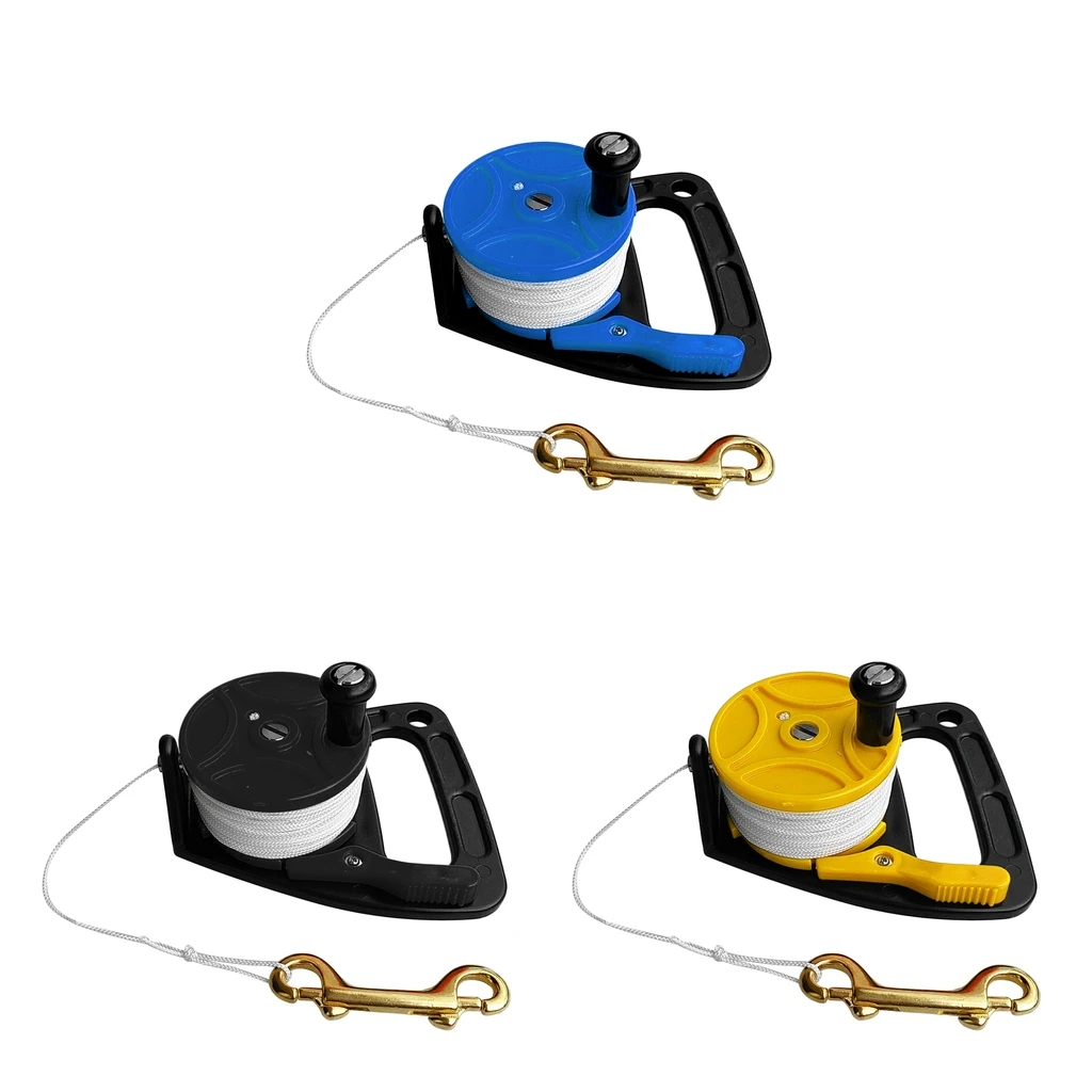 Multi Purpose SMB Dive Reel Kayak Anchor & Handle, 272ft Line, Thumb Stopper, Dual End Bolt Snap for Scuba Diving