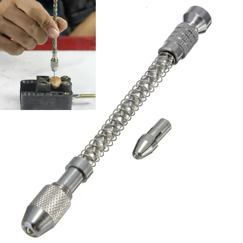 110mm Semi Automatic Mini Pin Vise Wood Spiral Hand Push Drill Chuck
