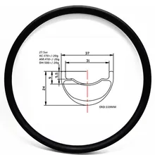 Графеновые карбоновые mtb ободки дисков 27,5 er 37X24 мм симметрия бескамерные mtb дисковые диски карбоновые диски 650b Велосипедные обода XC 390 г велосипедные колеса