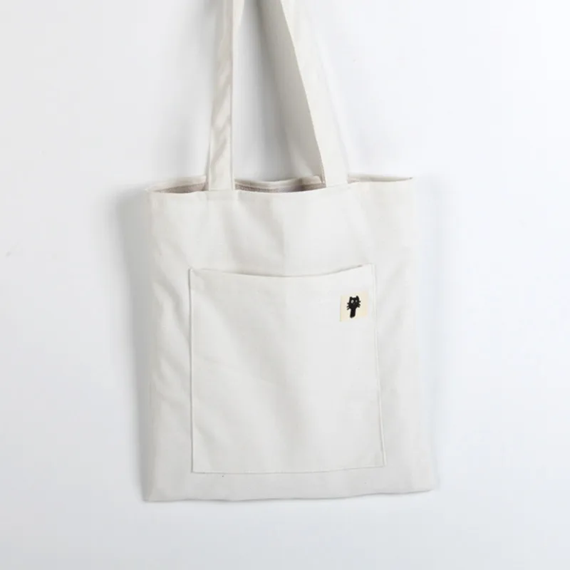 Высококачественная Женская Повседневная сумка через плечо, холщовая складная сумка для покупок - Цвет: White