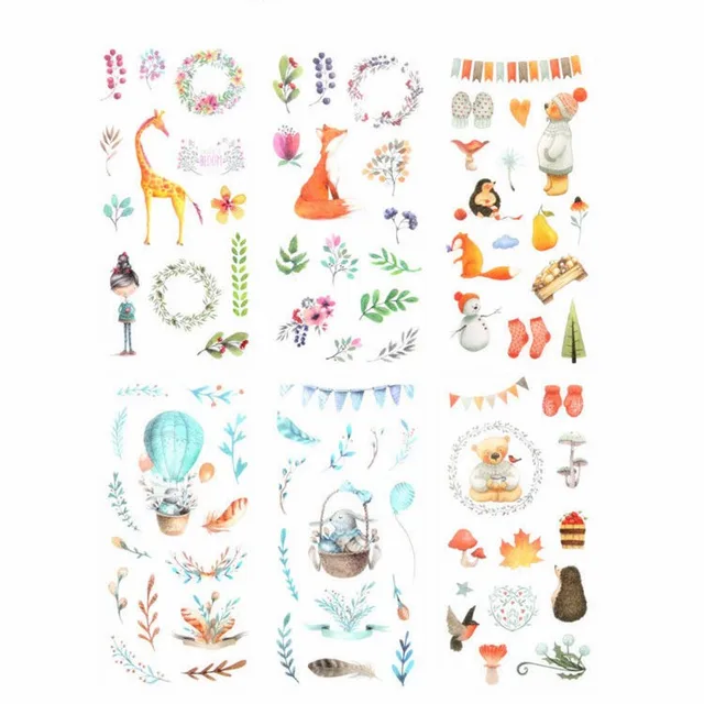 Planners Bullet Journaling Junk Journal Knaid Watercolor Flower Stickers Set Calendars and Notebook Assorted 36 Sheets Album Kid DIY Arts Crafts - Decorative Sticker for Scrapbooking