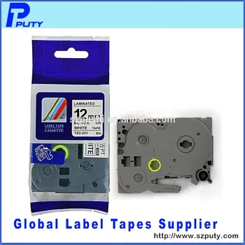 

5pcs 12mm tz tze tape Compatible TZe231 TZe 231 TZ-231 TZe-231 p touch tape label P-touch label printer label