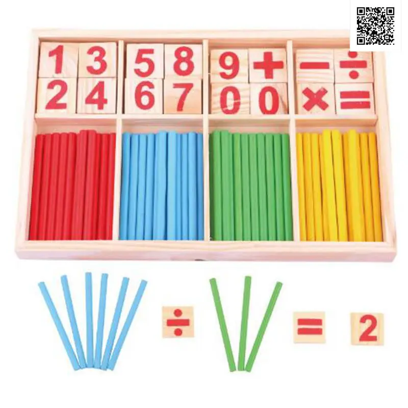 

April Du Counting Sticks Box Set Montessori Wooden Number Math Teaching Aids Game Materials Educational Toy
