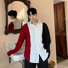 Мужские свободные мужские повседневные рубашки с длинными рукавами, женские уличные рубашки в стиле хип-хоп, одежда для сцены, парные рубашки