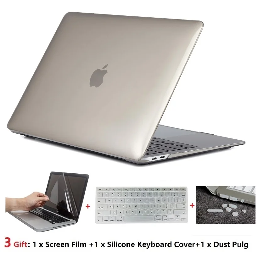 Прозрачный чехол для ноутбука + клавиатуры пленка экрана пылезащитный Apple Macbook Air