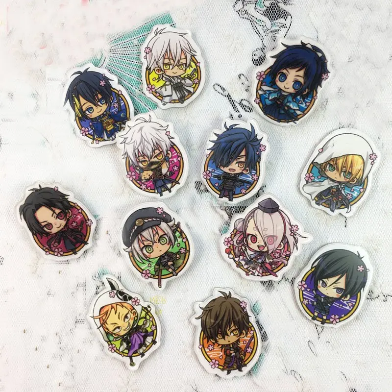 Набор акриловых значков Touken Ranbu Необычные значки Q Version броши Mikazuki Munechika для