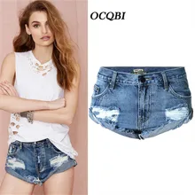 Плюс Размеры рваная уличная одежда; джинсовые шорты для Для женщин скинни, бойфренды джинсы
