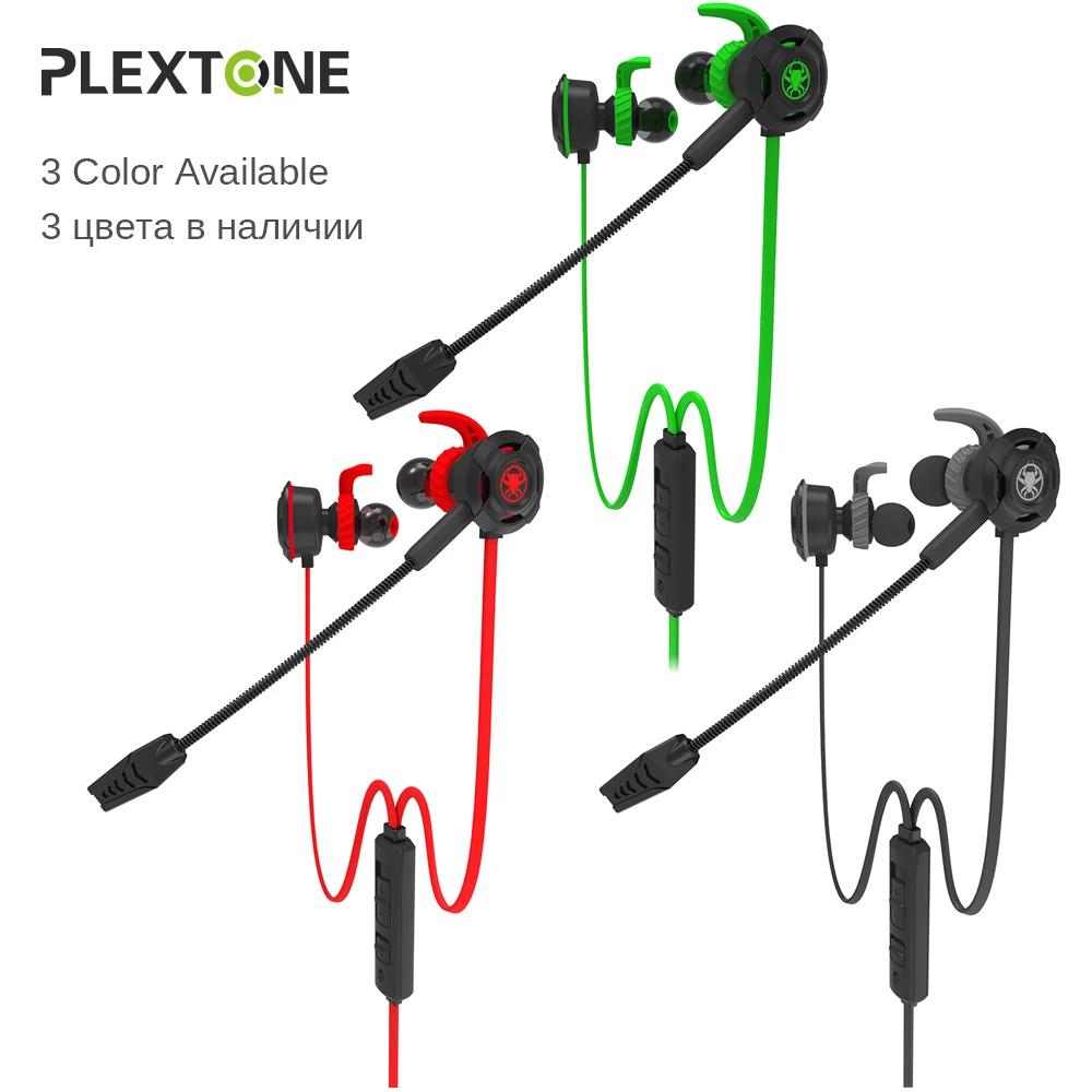 G30 Wired Gaming Earphone with Adjustable Mic for Cellphone PS4 PC Computer Gamer Headset with Portable Earphone Bag By Plextone-in Phone Earphones ...