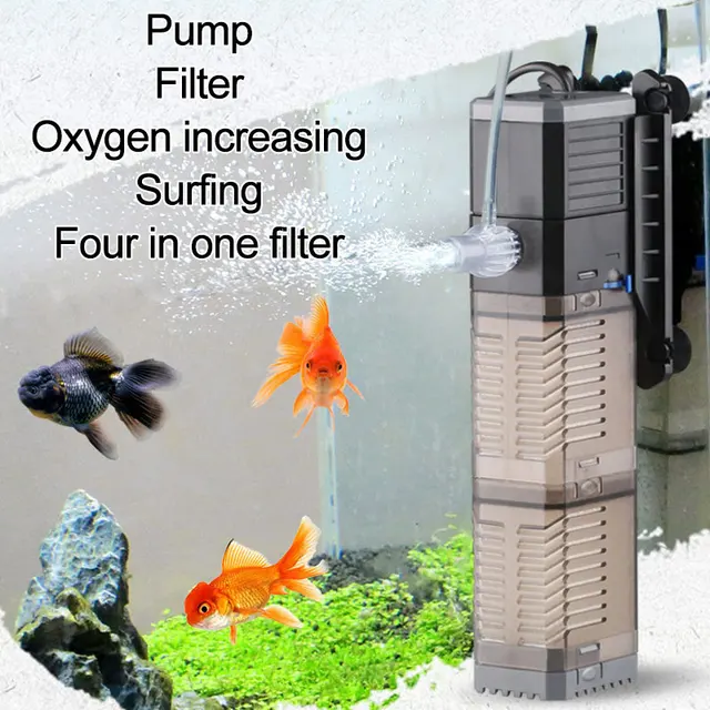 Aquarium Pump Filter 220 240V Triple Multifunction Filter Aerator