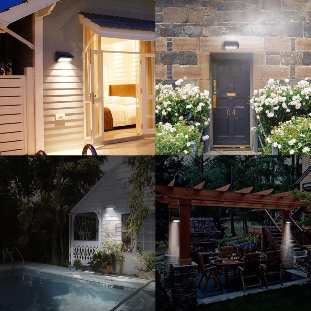 Lâmpadas Solares parede quintal deck segurança luz Tipo : 8 Led/12led/20led/38 Led Waterproof Led Solar Light