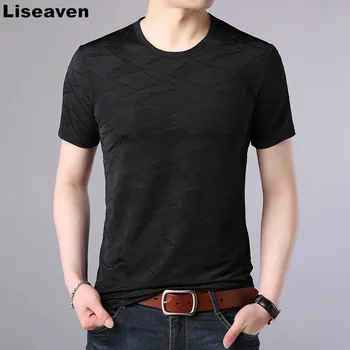 

Liseaven 2018 Men Tshirt Summer Short Sleeve O-Neck T Shirt Solid Color T-Shirts Men's Tops & Tees