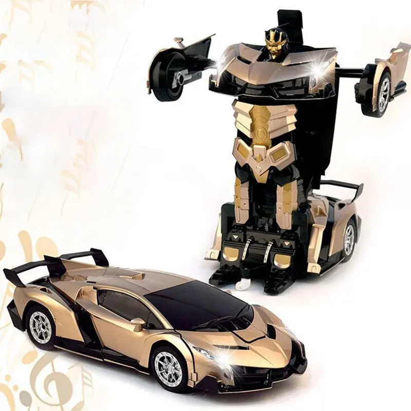 1:12 Large Size 2.4G Induction Deformation RC Cars Transformation Robot Car Light Electric Robot Models Toys for Children Gifts