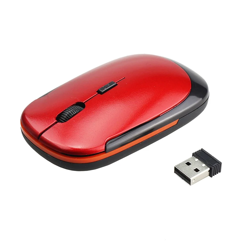 2,4G беспроводная мышь USB 2,0 приемник супер тонкая Мини Милая оптическая беспроводная мышь USB мышь с правой прокрутки для ноутбука ПК видеоигры - Цвет: Красный