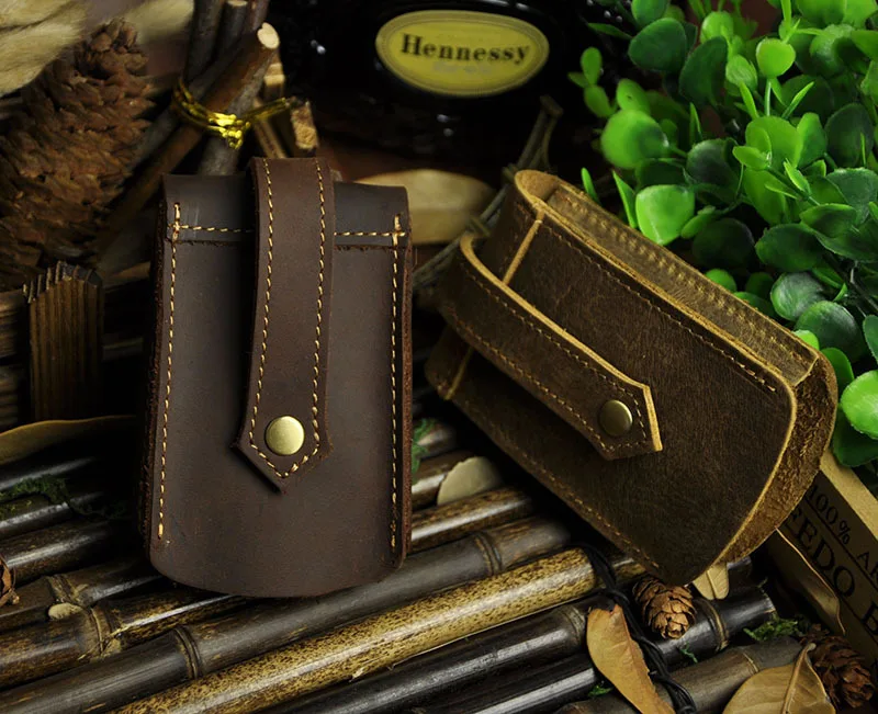 

100% genuine leather men bag crazy horse cow leather men car key bag waist bag key holder key wallet