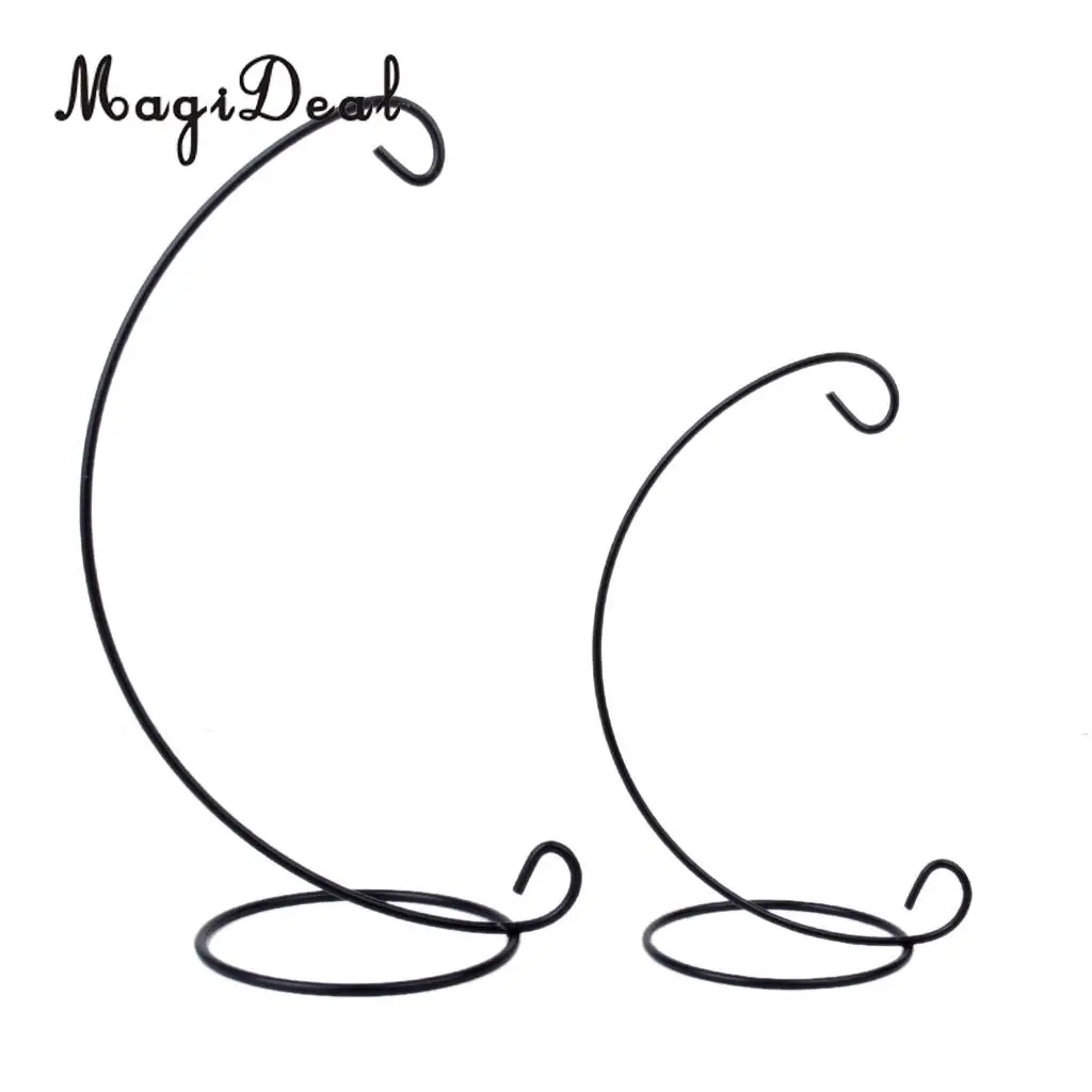 MagiDeal 9inches Black Iron Hanging Plant Stand Holder for Landscaping Garden Decor Embellishment