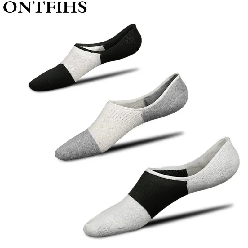 4 pairs /lot ONTFIHS Men Cotton Socks Fashion Low Cut Men's Boat meias