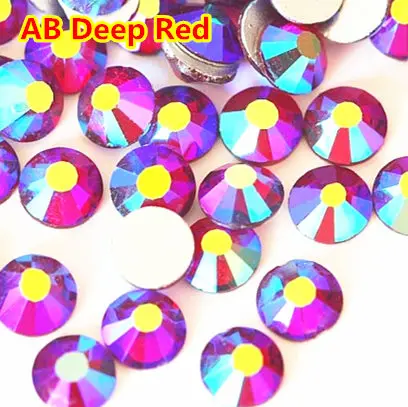 ab deep red AB цвета Кристалл ss6 30 цветов Стразы для ногтей с плоским основанием разноцветные для ногтей художественное украшение страз кристалл swarovsky ногтей ccrystal - Цвет: ab deep red