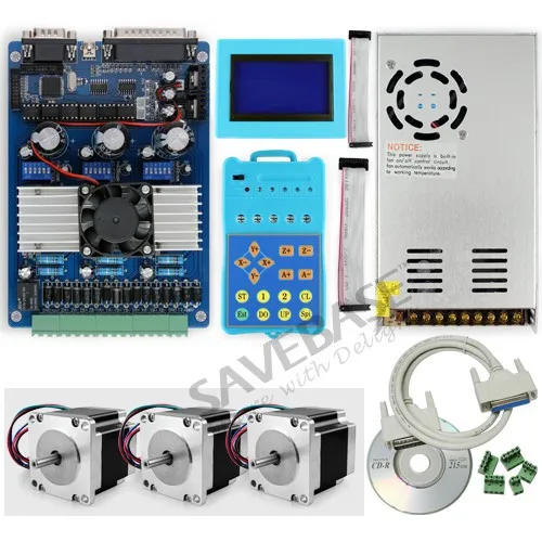 

Advanced 3Axis TB6560 Stepper Driver Kit + Keypad + Display + Nema23 Motors +PSU