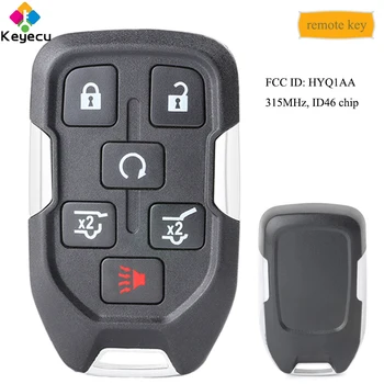 

KEYECU Smart Remote Control Car Key With 5 1/ 6 Buttons 315MHz ID46 Chip - FOB for GMC Yukon 2015 2016 2017 2018, FCC ID: HYQ1AA