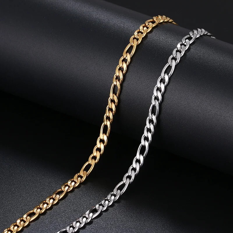 CACANA Stainless Steel Chain Bracelets For Man Women Gold Silver Color For Pendant Flat Donot Fade Jewelry A1233