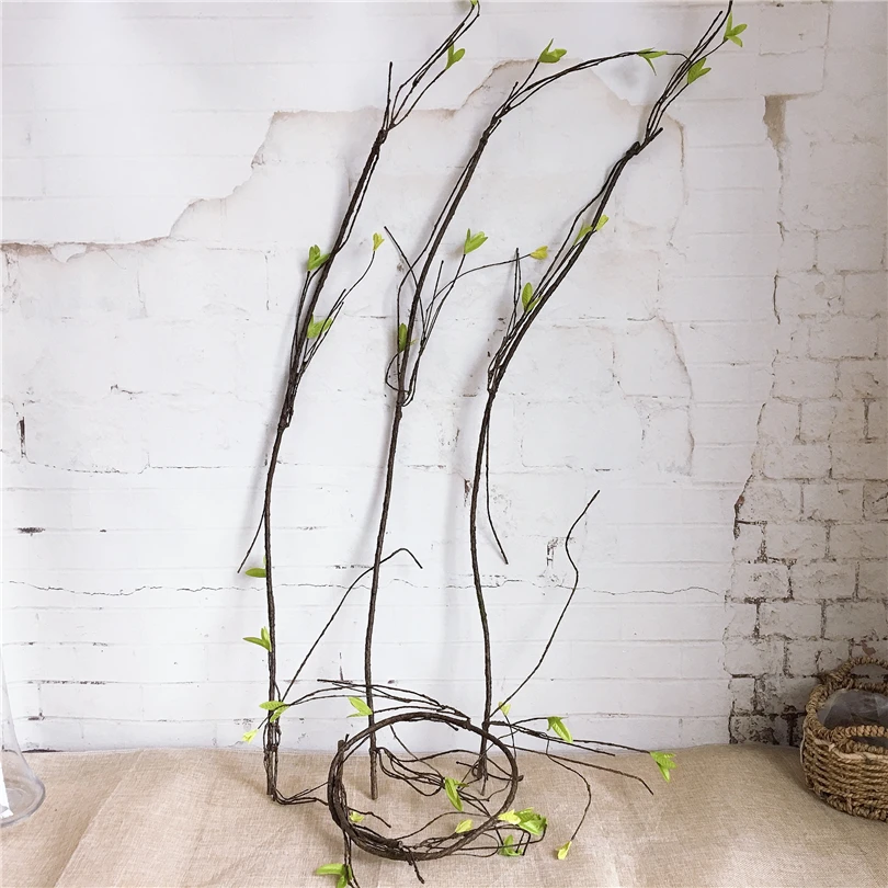 Реалистичный тонкий ветка из мертвой древесины с листьями, искусственный растительный венок из ротанга Kudo для украшения свадьбы