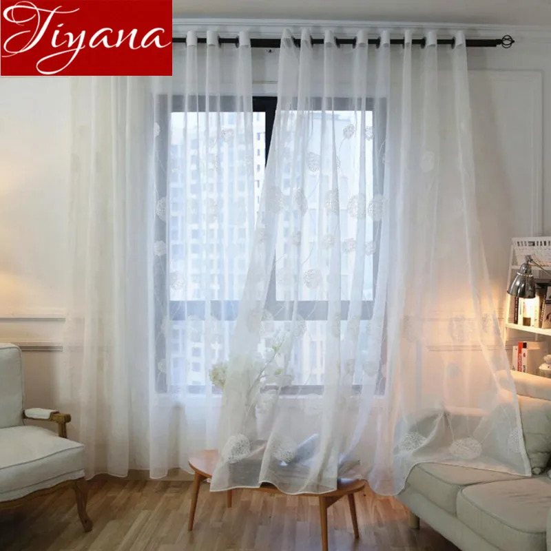 

Nest Bird Curtains Pure White Embroidered Voile Curtains Window Screen Yarn for Living Room Balcony Curtains Tulle Panel X113#20