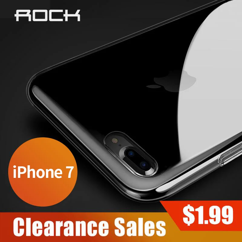 

ROCK Soft TPU Silicone Case for iPhone 7 Ultra thin 0.6mm Brand phone cover case For iPhone 7 Transparent Slim back Case