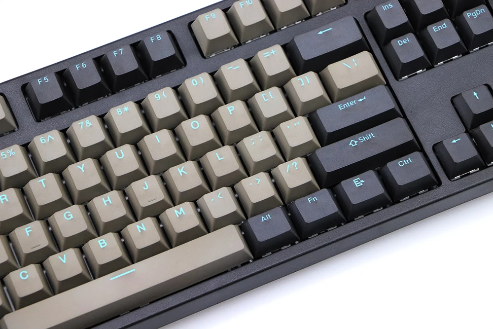 Двойная съемка PBT Keycap черный серый смешанный синий слово Dolch 108 87 Вишневый профиль колпачки для MX переключатели клавиша