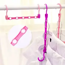 WBBOOMING Multi-functional Clothes Hanger Home Rack Kid Clothes Adjustable Clothes Hook Magic Space Saver Device random color