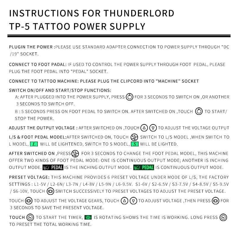 Новинка! 3 ампер HURRICANE THUNDERLORD источник питания для татуировки, обновленный сенсорный экран, интеллектуальный цифровой жк-дисплей, два тату источника питания, набор