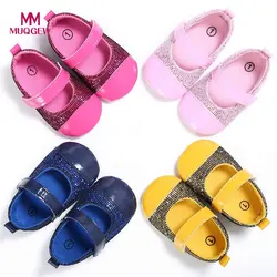 KLV/для маленьких девочек Обувь для младенцев новорожденных цветок мягкая подошва против скольжения Детские Спортивная обувь