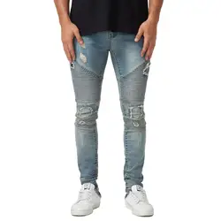 В европейском и американском стиле 2018 Для мужчин джинсы узкие джинсовые брюки прямые известный бренд Для мужчин s Синий джентльмен на