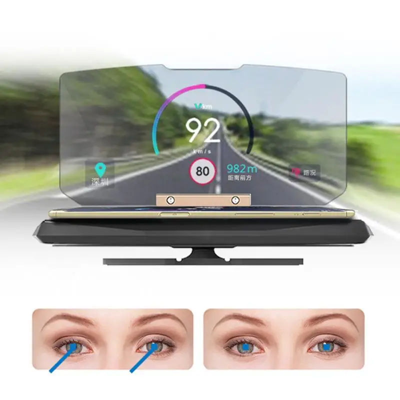 

Universal Mobile GPS Navigation Bracket HUD Head Up Display For Smart Phone