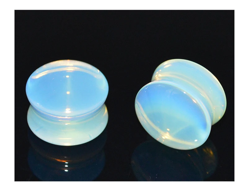 BODY PUNK Plugs And Tunnels Organic Natural Polished Stone Ear Plug Double Flare Gauges 5mm-25mm Body Jewelry Piercing PLG 046  (5)