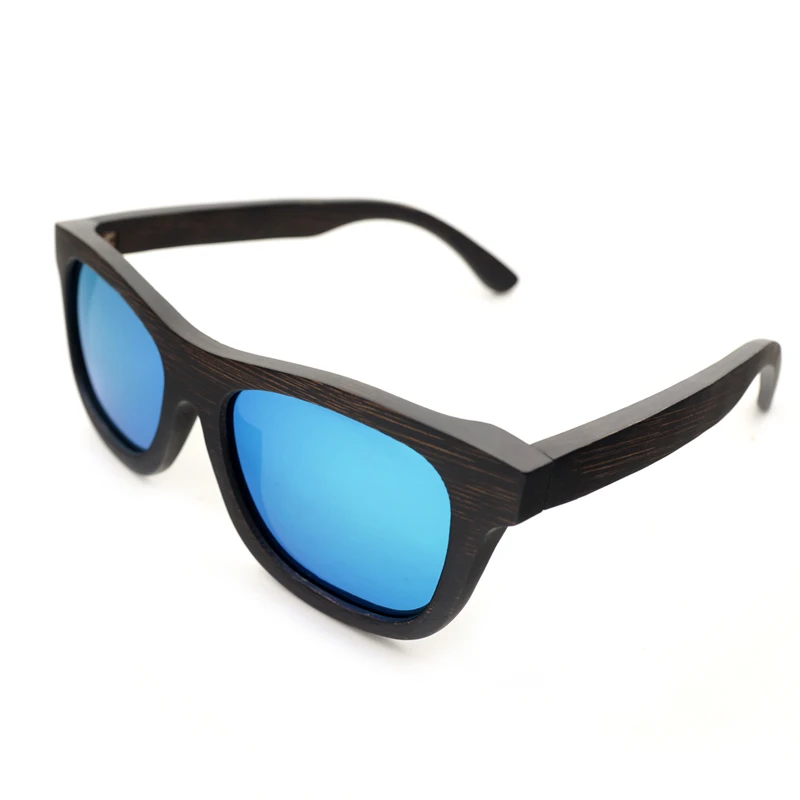 BG005d Simple Style Wooden Sunglasses with blue lens (11)