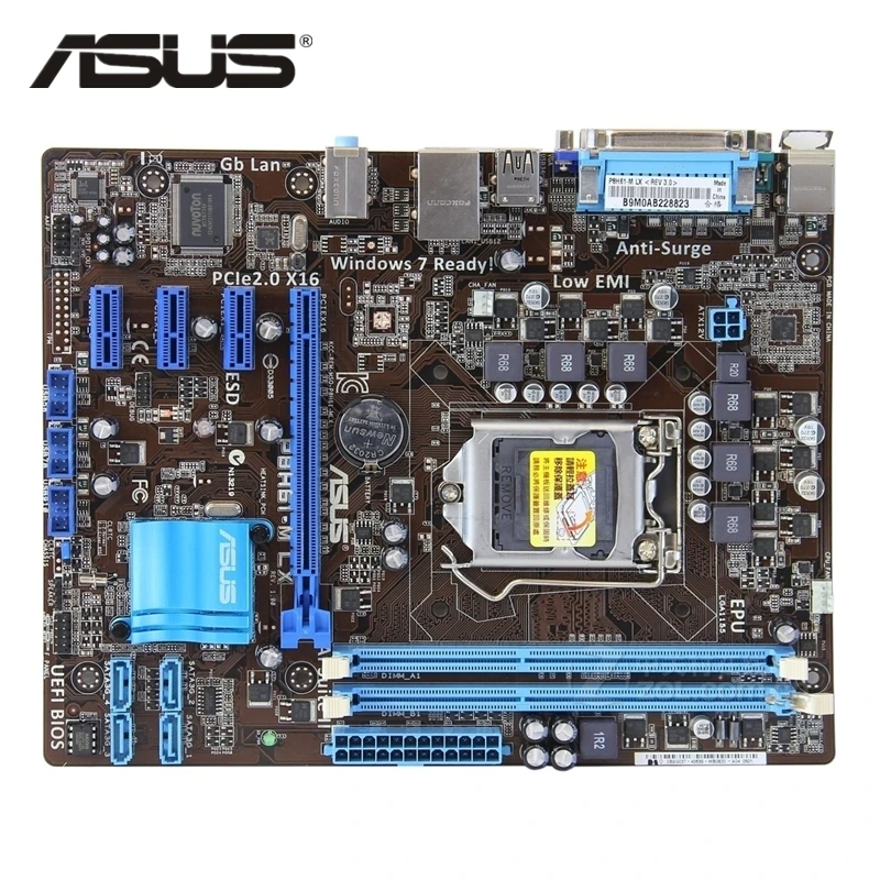 Для Intel H61 ASUS P8H61-M LX материнская плата DDR3 16GB Socket LGA 1155 настольная материнская плата uATX системная плата VGA USB2.0 SATA II б/у