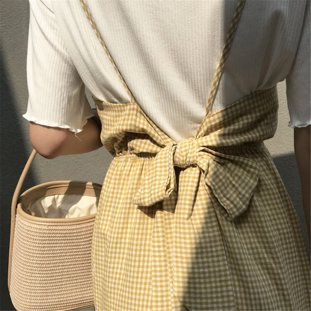 Sexy Backless Beach Dress 2018 Summer 2 types Short&long Plaid Vacation Dress Casual Vestidos Strapless Women Bow Dresses (26)