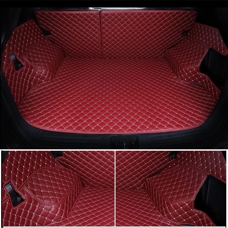 

Custom leather Car Trunk Mats For Toyota Land Cruiser Prado 5 Seats Easy To Clean Waterproof Boot Carpets For Prado Lagguge Pad