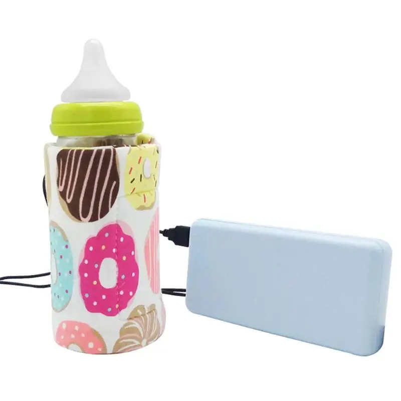 Portable USB Baby Bottle Warmer Outdoor Cup Warmer Heater Infant Feeding Bottle Bag Storage Heated Cover Insulation Bag