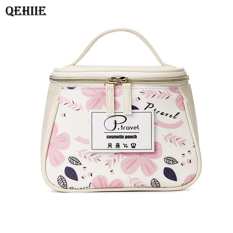 

QEHIIE Brand Cosmetic Bag High Quality Waterproof PU Cosmetic Case Travel Women Beautician makeup handbag organizer 3D print