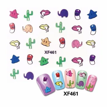 WUF 1 Sheet Hot Sales Water Transfer Nail Sticker Colorful Decals Nails Nail Art Sticker Decoration 461