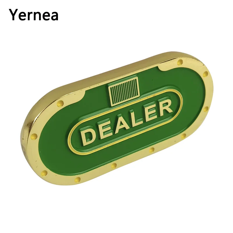 Yernea New Texas дилер в покере чипы 1 шт. прессовый металлический двухсторонний чип Ellipse