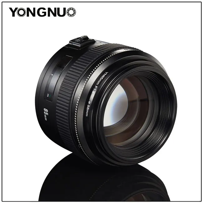 Средний телеобъектив YONGNUO EF 85 мм f/1,8 USM для зеркальных фотокамер Canon с блендой, стандартный объектив yn85мм f1.8 с фиксированным фокусом