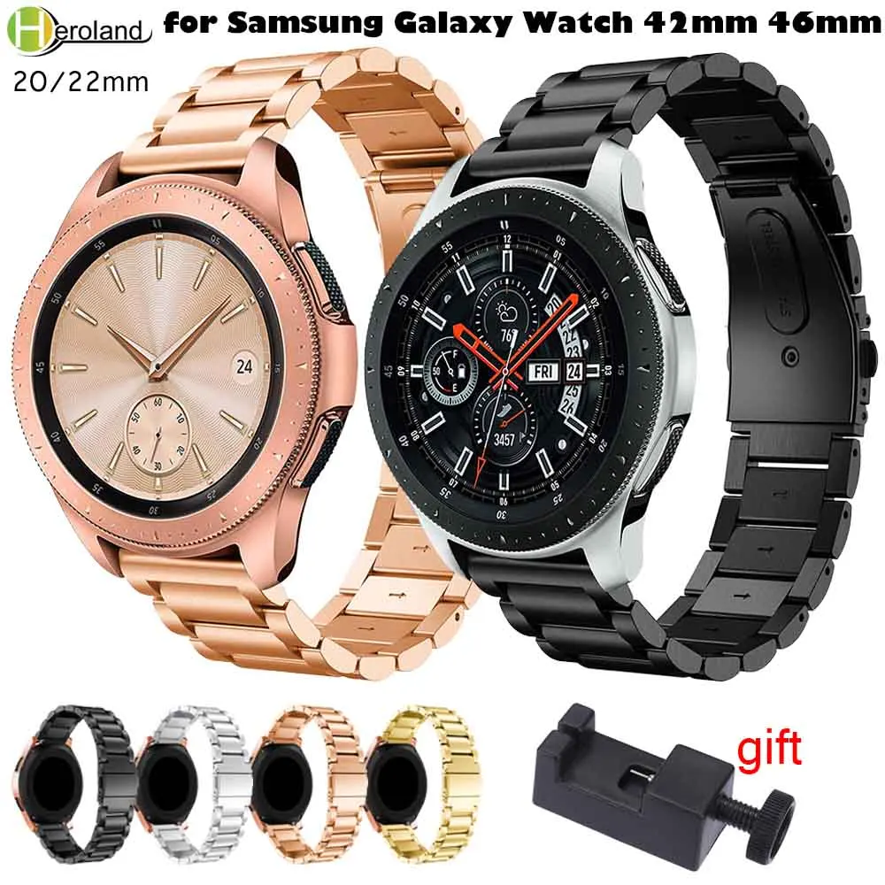 20mm 22mm Watchband Stainless Steel For Samsung Gear S3 S2/S4 Classic/Frontier Wrist Strap For Samsung Galaxy Watch 42/46mm+tool 20mm 22mm Watchband Stainless Steel For Samsung Gear S3 S2/S4 Classic/Frontier Wrist Strap For Samsung Galaxy Watch 42/46mm+tool